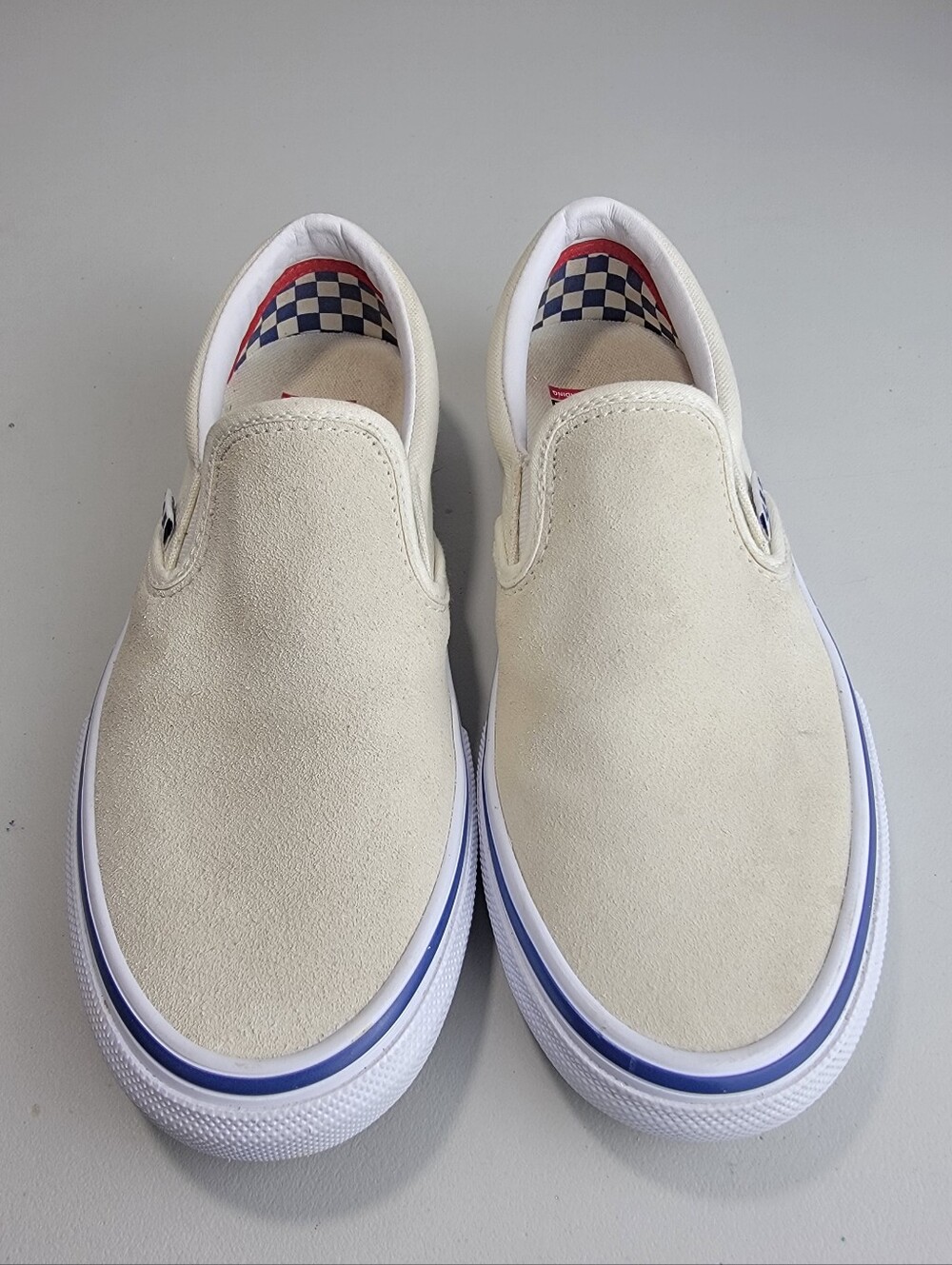 Vans Skate Slip-On Shoe Skateboarding Cream Suede/Canvas PopCush Men's-6/W's-7.5